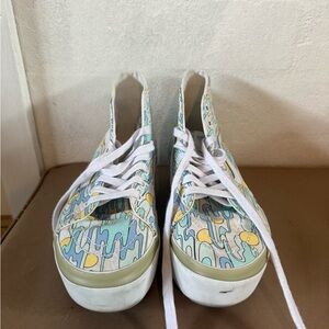 Vans Blue and Yellow Patterned Sneakers